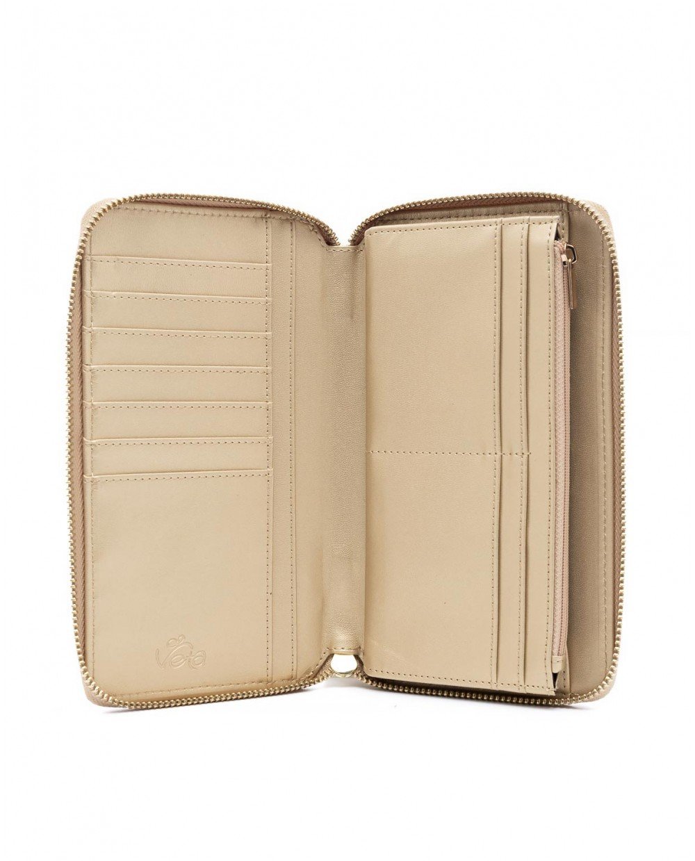 Πορτοφόλι χρυσό με ανάγλυφο μοτίβο. - Image 5