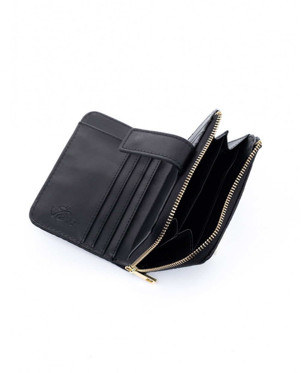 Πορτοφόλι μαύρο με ανάγλυφο μαίανδρο. - Image 5