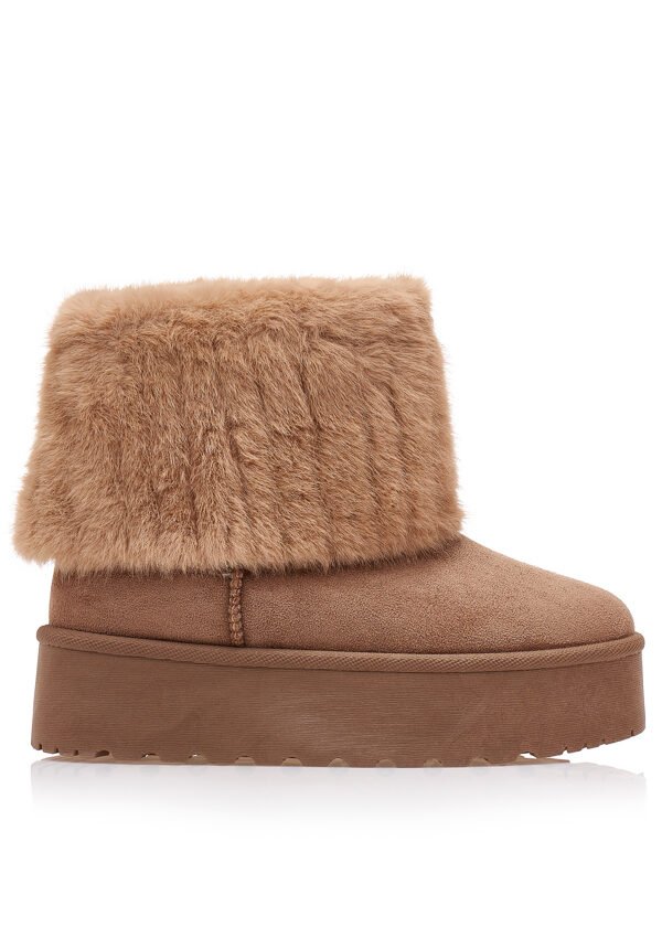 Μποτάκια πούρο σουέτ με γούνα