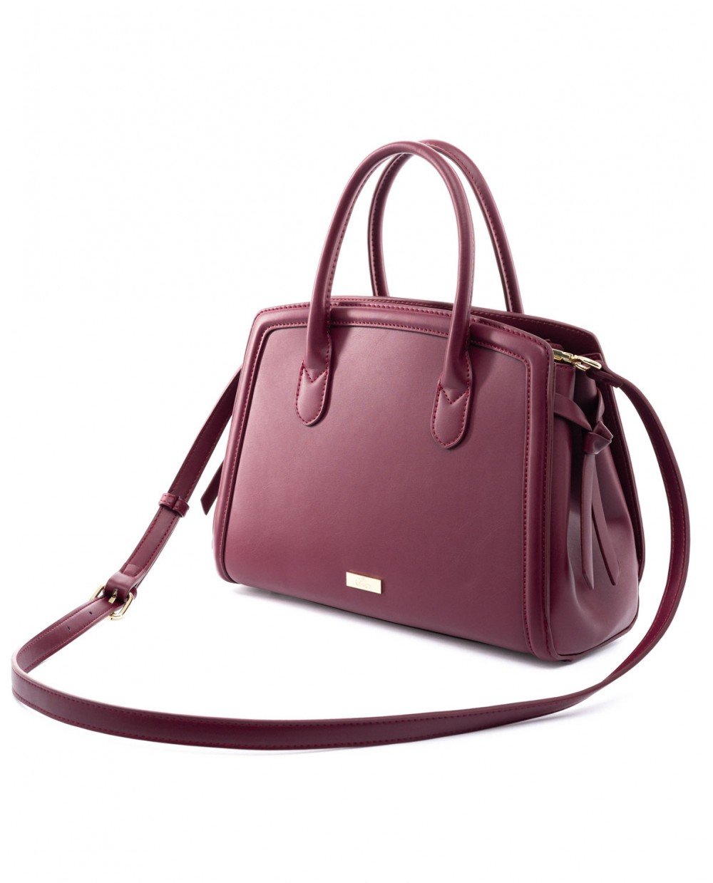 Τσάντα χειρός μπορντό. - Image 4