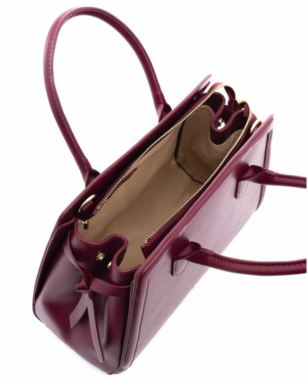 Τσάντα χειρός μπορντό. - Image 5
