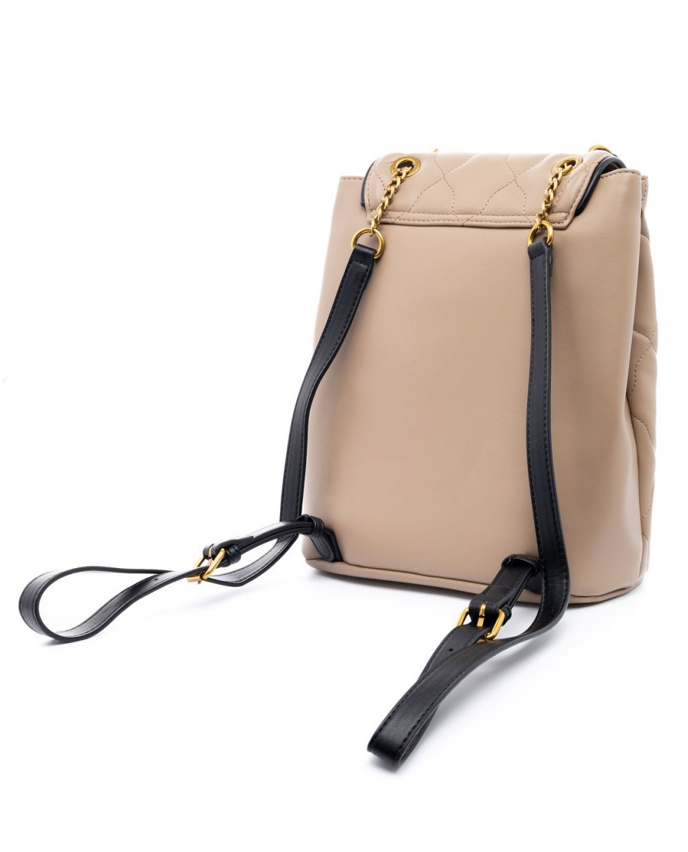 Σακίδιο πλάτης taupe καπιτονέ σε συνδυασμό με μαύρη λεπτομέρεια. - Image 4