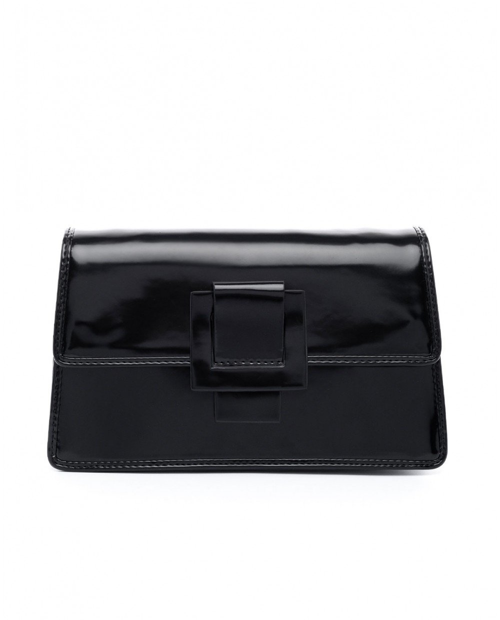 Τσάντα ώμου μαύρη λουστρίν. - Image 2