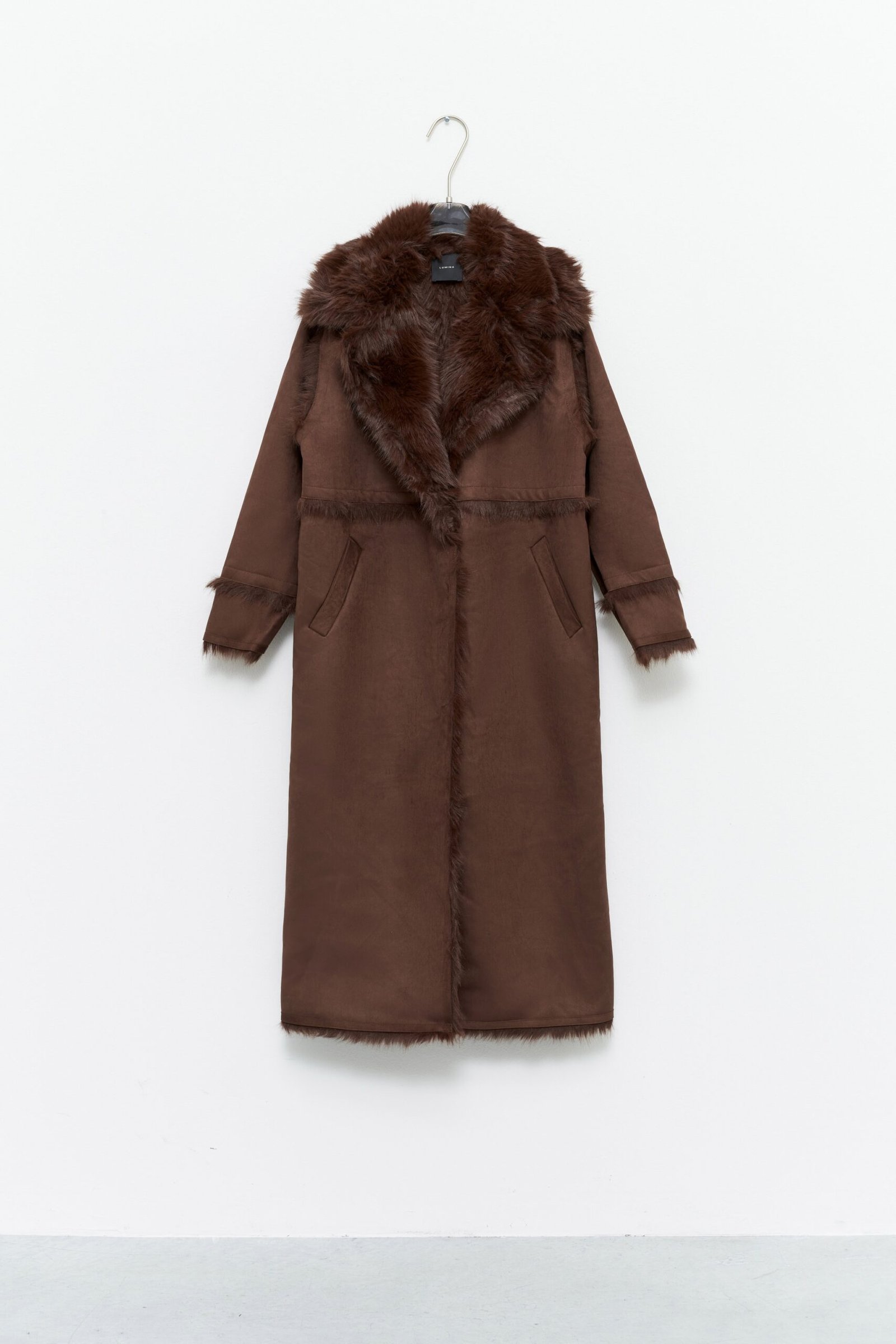 Παλτό Μακρύ Σουέτ - Image 2