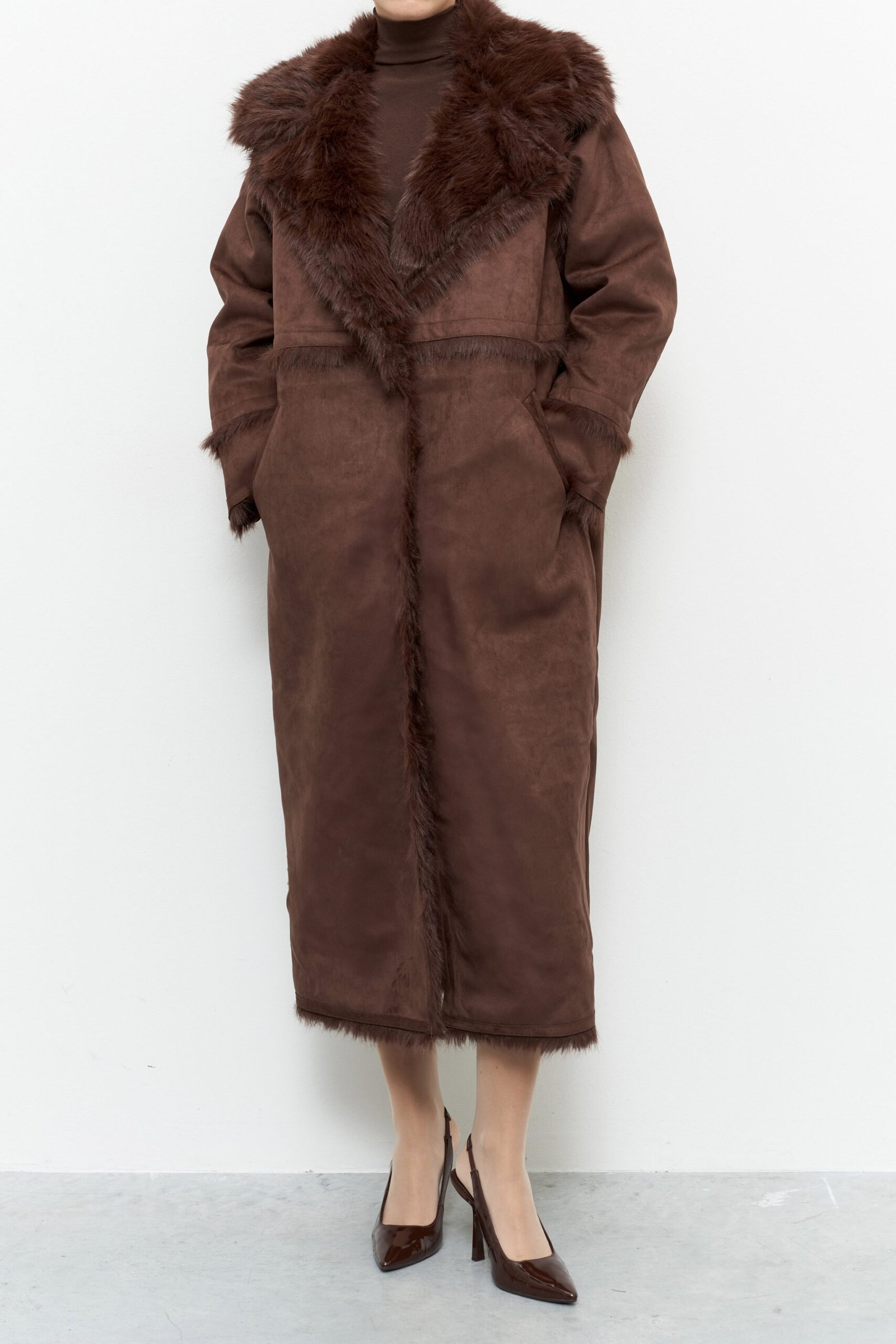 Παλτό Μακρύ Σουέτ - Image 7