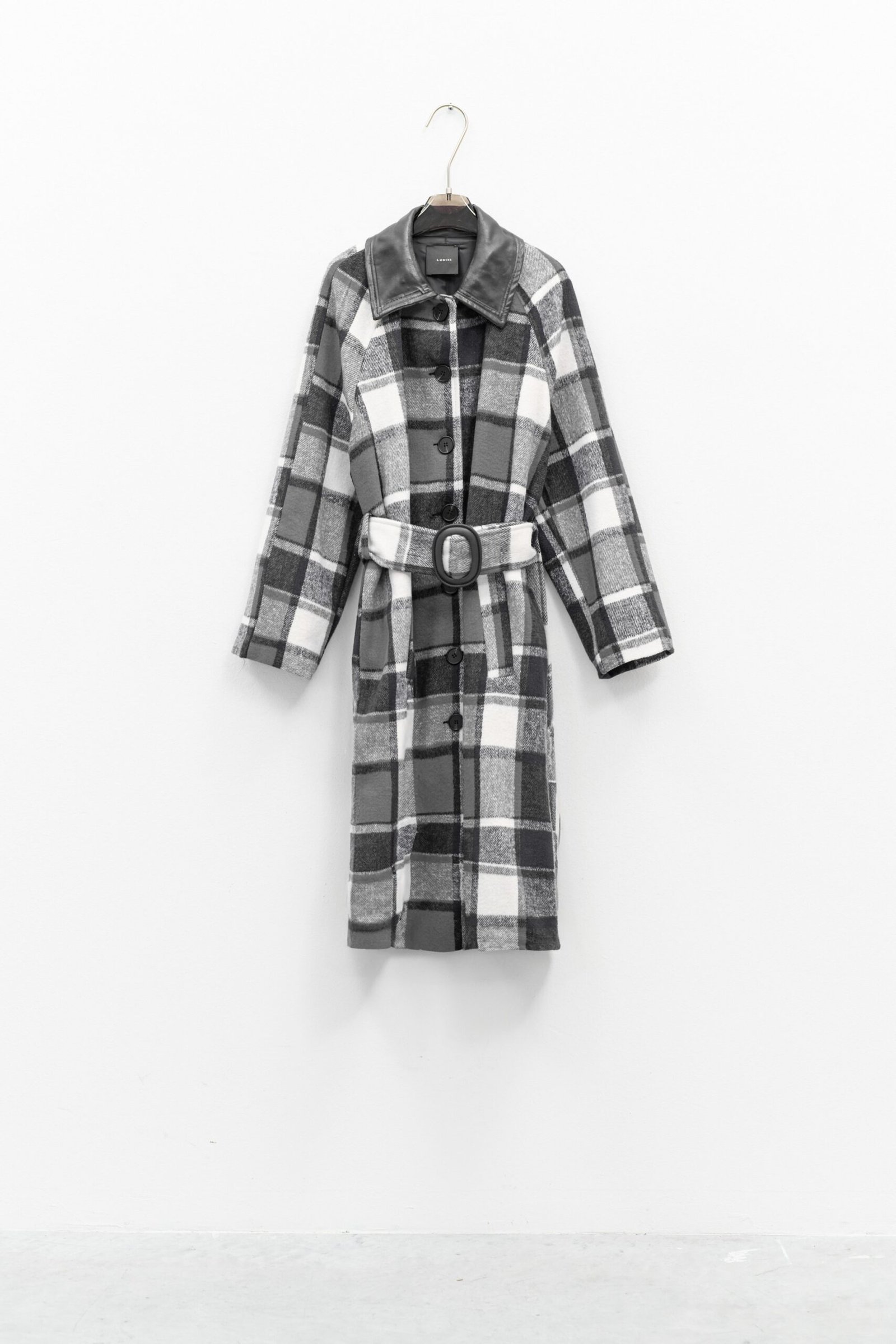 Παλτό με καρό μοτίβο και ζώνη - Image 13