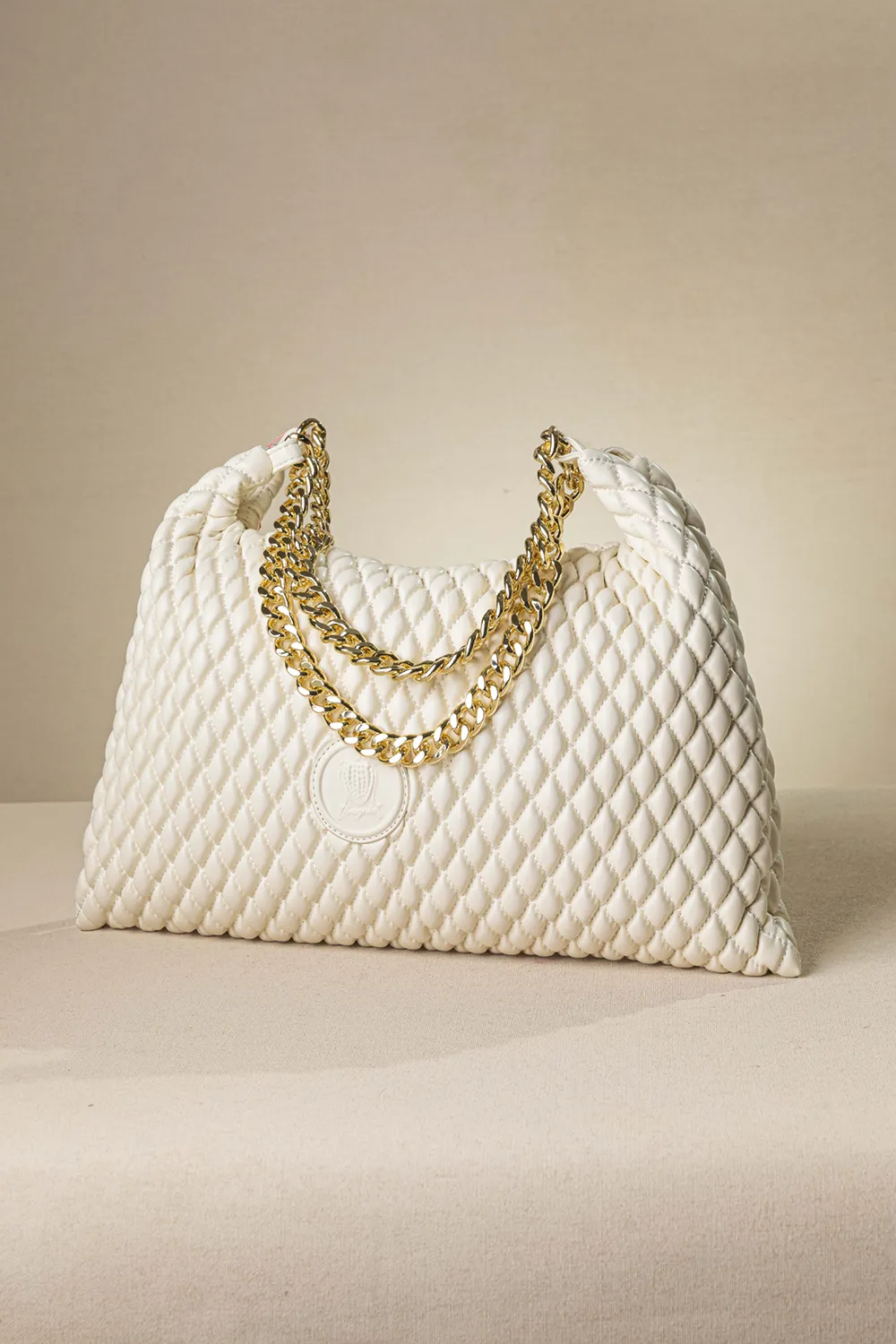 Μακρόστενη μεσαία τσάντα με διπλή αλυσίδα - Image 2