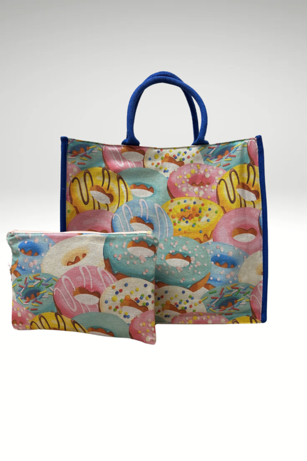 Χειροποίητο σετ καλοκαιρινής τσάντας παραλίας και τσαντάκι