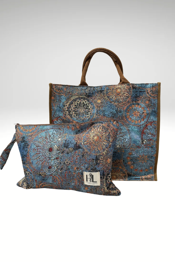 Χειροποίητο σετ τσάντας παραλίας και τσαντάκι