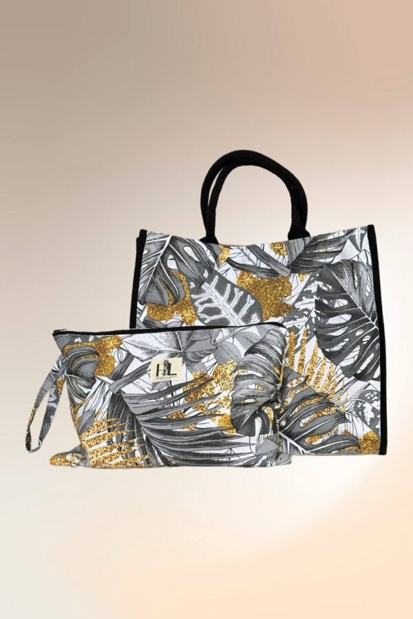 Χειροποίητο σετ καλοκαιρινής τσάντας παραλίας και τσαντάκι